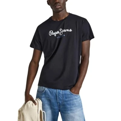 Afbeelding van Pepe Jeans EGGO Tshirt print, Heren, Maat: Small, Washed black