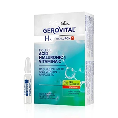 Afbeelding van Hyaluronic Acid 2% and Vitamin C Ampoules Gerovital H3 Hyaluron 10 vials x 2 ml
