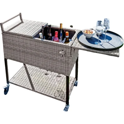 Afbeelding van Koelbox country wickerlook 76 L bruin