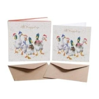 Afbeelding van Wrendale Designs by Hannah Dale All Wrapped Up Kerstkaart Box Set Pack van 8