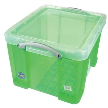 Afbeelding van Really Useful Box opbergdoos 35 liter, transparant groen