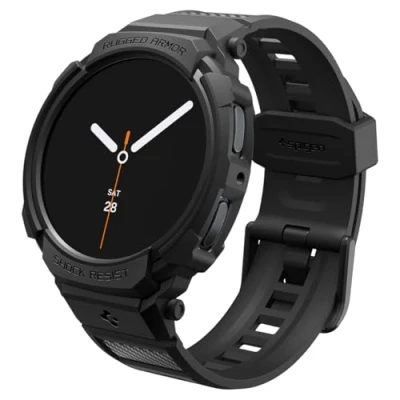 Afbeelding van Spigen Rugged Armor Pro Case met Bandje Compatibel Samsung Galaxy Watch 8 44mm (2025) Mat Zwart