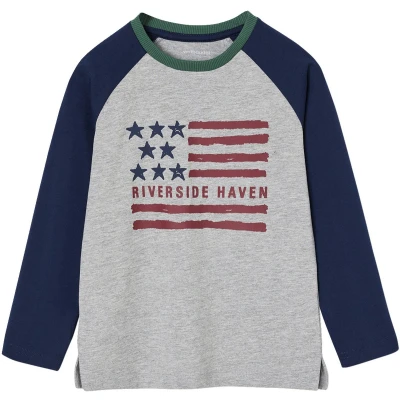 Afbeelding van Vertbaudet T shirt met contrasterende lange mouwen voor jongens