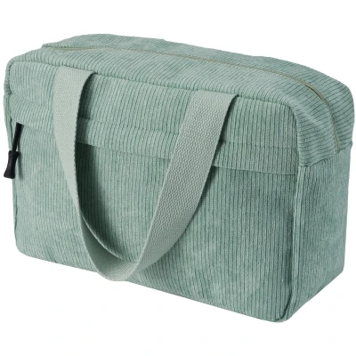 Afbeelding van Ibenzoa® Stijlvolle en Ruime Corduroy Toilettas voor Dames met Smiley Koord in Groen
