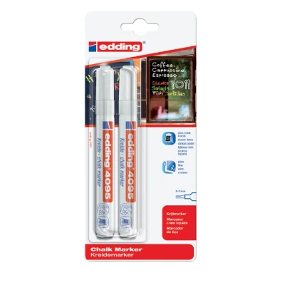 Afbeelding van Krijtstift edding 4095 rond 2 3mm wit blister à stuks