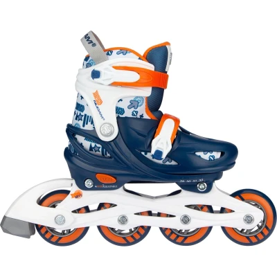 Afbeelding van Nijdam Inline Skates Skeelers Traffic Racer Marine/Oranje/Wit/Zilvergrijs Verstelbaar Maat 37 40