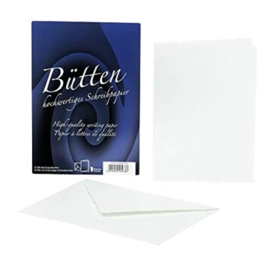 Afbeelding van Rössler papier 20241930 Handgeschept dubbele kaarten DIN A6, 10 kaarten/ sleeves, wit