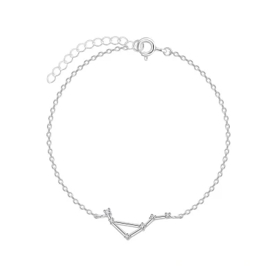 Afbeelding van JoyS Zilveren sterrenbeeld armband Libra Weegschaal met zirkonia