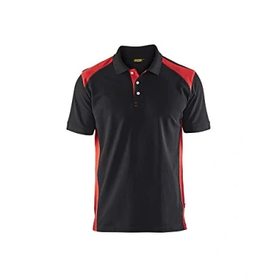 Afbeelding van Blaklader polo pique 3324 1050 zwart/rood mt XXL