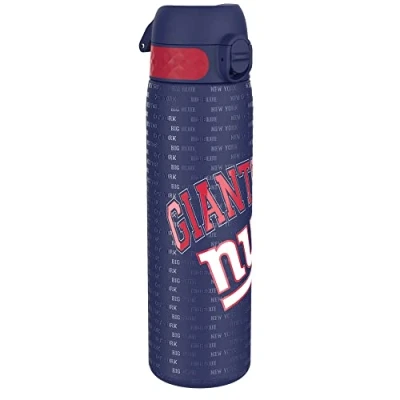Afbeelding van ION8 Stalen Waterfles, 600 ml/20 oz, Lekvrij, Makkelijk te Openen, Veilige Vergrendeling, Vaatwasserbestendig, Hygiënische Flipcover, Draaggreep, Duurzaam, Reliëfprint, Ontwerp NFL Giants Drinkfles