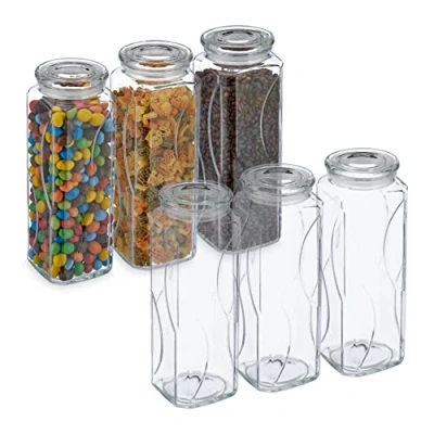 Afbeelding van Relaxdays voorraadpot met deksel 1650 ml opbergpot glas snoeppot bewaarpot groot