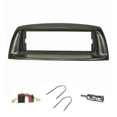 Afbeelding van tomzz Audio 2414 027 radio installatie frame Set geschikt voor Fiat Punto 188 j.o.m. 1999 2005 zwart met adapter iso, antenne iso Din, ontgrendelingsclip