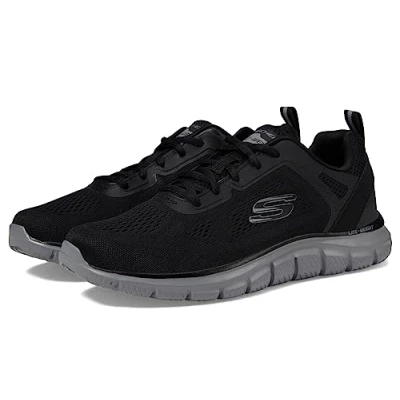 Afbeelding van Skechers Sport Track Sneakers laag black/charcoal, Heren, Maat: 47.5, Black/charcoal Textiel/ synthetisch