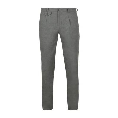 Afbeelding van Suitable Chino broek Pico Pleat Flanel Grijs Maat 58 Heren Mannen broeken