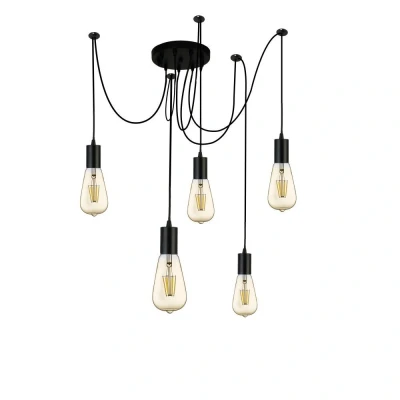Afbeelding van Searchlight 5 lichts pendel Squiggle Spider 9665 5BK