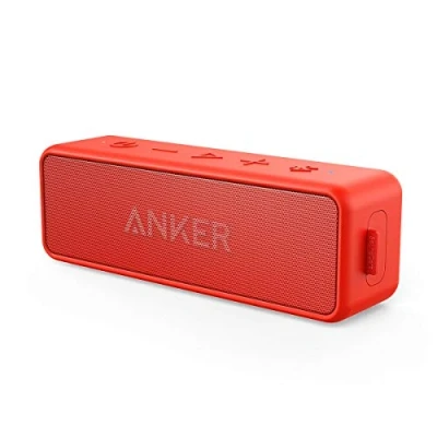 Afbeelding van Anker SoundCore 2 Bluetooth luidspreker, fantastisch geluid, enorme bas met dubbele basdrivers, 24 uurs accu, verbeterde IPX7 waterbescherming, draadloze luidspreker voor iPhone, Samsung (rood)