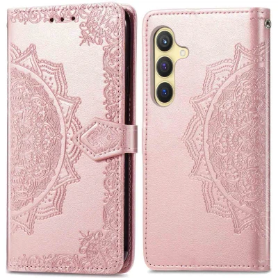 Afbeelding van Samsung Galaxy S24 Plus Hoesje Kunstleder iMoshion Bookcase Rosé goud Telefoonhoesje