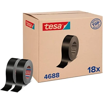Afbeelding van tesa tesaband 4688 Standard 04688 00000 00 Textieltape Zwart (l x b) 50 m mm 18 stuk(s)