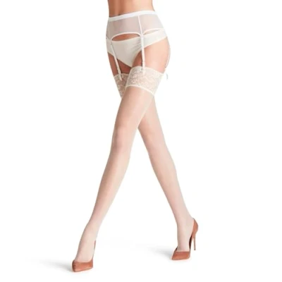 Afbeelding van FALKE Dames Stay Ups Seidenglatt 15 DEN W STO Sheer eenkleurig 1 Paar, Wit (Champagne 2579), L