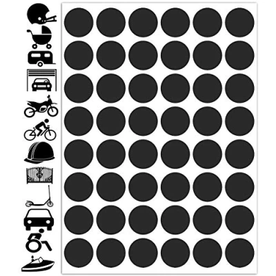 Afbeelding van Biomar Labs® Reflectoren reflecterende stickers folie zwarte stickerset (48 stuks) zelfklevende fiets reflector veiligheidssticker velgrandsticker D 62