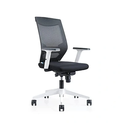 Afbeelding van Rocada Ergonomische bureaustoel, verstelbare lendenwervelkolom, kantelbaar en comfortabel, met netstof moeilijk ontvlambare stof, zwart