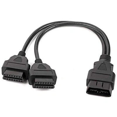Afbeelding van Yctze OBD2 Verlengkabel, Auto 16 Pin OBDII Male naar Dual Female Y Splitter Adapter Verlengkabel Diagnostisch Hulpmiddel OBD II Motorsysteem Diagnostische Tools
