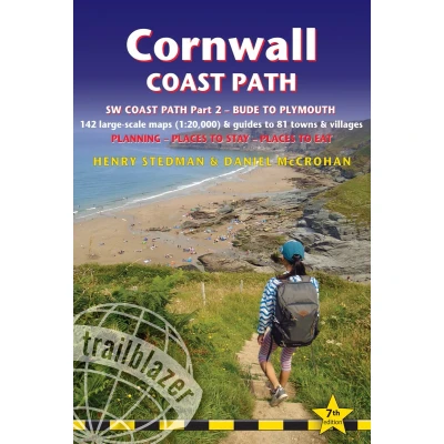 Afbeelding van Cornwall Coast path: British Walking Guide: SW Path Part 2 Bude to Plymouth Includes 142 Large Scale Maps (1:20,000) &amp; Guides 81 ... Planning, Places Stay, Eat