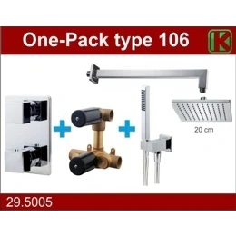 Afbeelding van Wiesbaden one pack inbouwthermostaatset type 106 CHR (20cm)