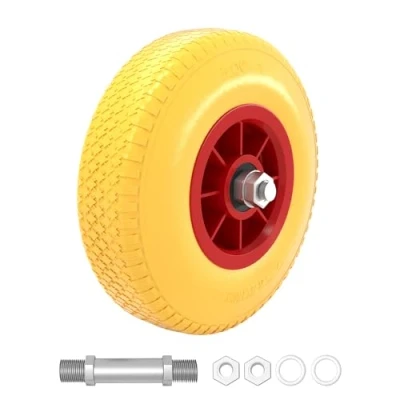 Afbeelding van Kruiwagenwiel lekvrij compleet PU wiel 3.00 4 polyurethaan massief rubber met steekas