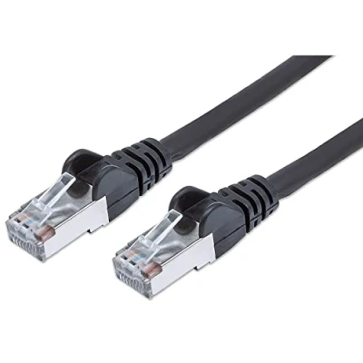 Afbeelding van PremiumCord Netwerkkabel, ethernet, LAN en patchkabel CAT6a, 10Gbit/s, S/FTP PIMF afscherming, AWG 26/7, 100% Cu, snel flexibel robuust RJ45 kabel, zwart, 0,5 m