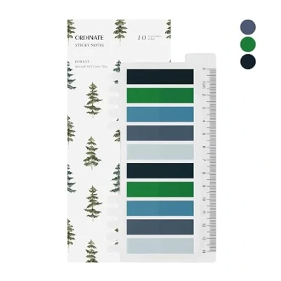 Afbeelding van Ordinate 200 stuks plakstrips, transparante zelfklevende notities, sticky notes, index tabs, plakbriefjes, beschrijfbare markeerstiften, pastel, stationaire benodigdheden,