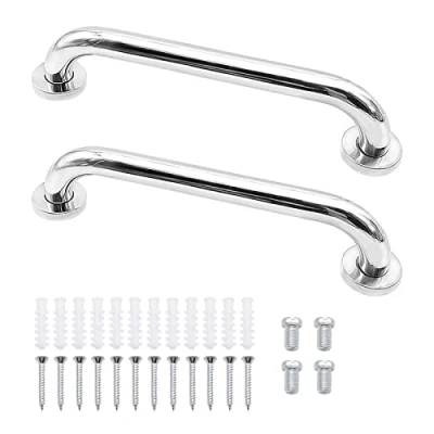 Afbeelding van YHSKJCD Handgrepen, roestvrij staal, antislip, voor bad, douche, veiligheidsgrepen senioren en kinderen, 30 cm, 2 stuks