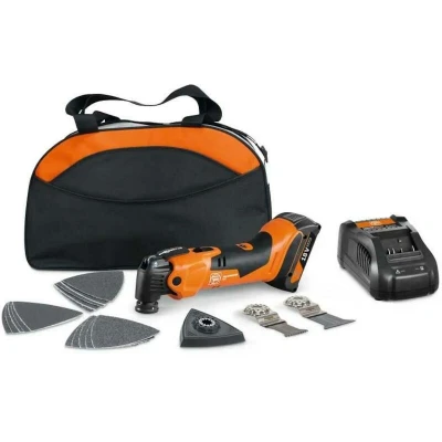 Afbeelding van FEIN Multimaster AMM 500 Plus 4.0 Ah nylon BAG EDITION, multitool met 18 accessoires. Compatibel AMPShare/Bosch Professional 18V accu&#039;s, inclusief een V 4 accu en oplader. In tas