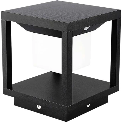 Afbeelding van V TAC VT 11022 B Solarlamp zuil met sensor Zwart IP65 2W 90 Lumen 3000K