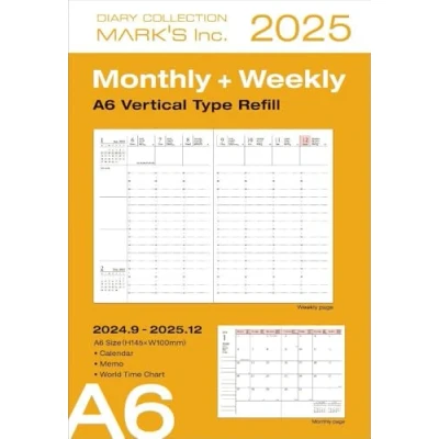 Afbeelding van MARK&#039;S 2024/2025, A6 Vertical Type Refill