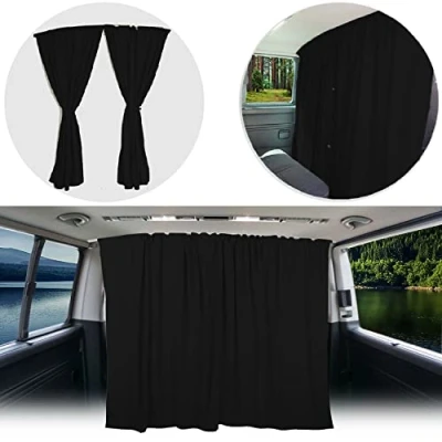Afbeelding van BREMER SITZBEZÜGE Cabine zonwering cabinegordijngordijn compatibel met VW T5 T6 T6.1 Multivan Transporter Caravelle zwarte accessoires voor kampeercampers