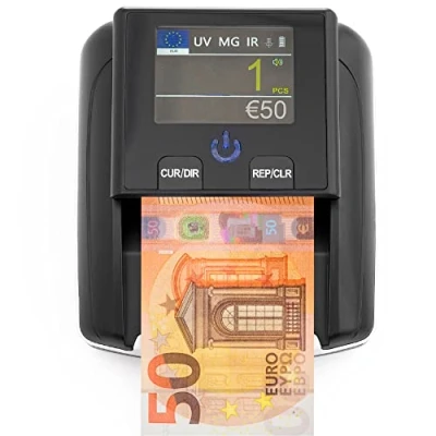 Afbeelding van bankbiljettenvalidator geldtelmachine Bankbiljetten 2 in 1 individueel insteken valsgelddetectie met UV MG IR voor valse euro , pond dollarbiljetten mobiele scanner testlamp compact