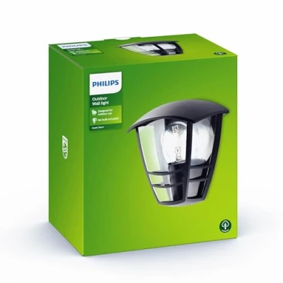 Afbeelding van Creek buitenwandlamp omlaag zwart Philips