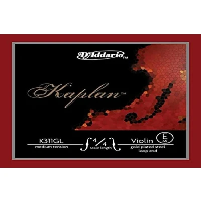 Afbeelding van D&#039;Addario K311GL 4/4M Kaplan viool enkele snaar &#039;E&#039; goud omgesponnen stalen 4/4 medium