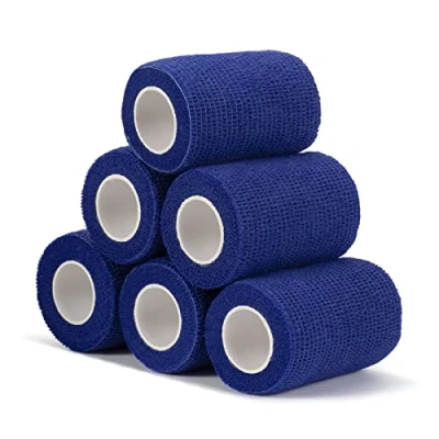 Afbeelding van Sagafly Plakband, 7,5 cm x 4,5 m, zelfklevend, sport, cohesieve tape, elastisch, cohesie ter bescherming (blauw)