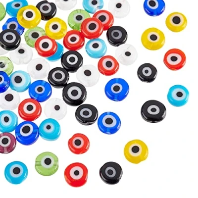 Afbeelding van NBEADS 1 draad (ca. 64 stuks) in 6 mm ronde en platte gemengde kleuren, handgemaakt, afstandsparels voor armbanden halskettingen, het maken van sieraden