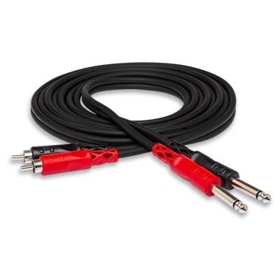 Afbeelding van Hosa CPR 202, standaard audiokabel, Dual 1/4 inch TS naar RCA, 2 m lengte