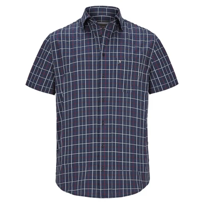 Afbeelding van Jan Vanderstorm geruit regular fit overhemd FEELIKS Plus Size donkerblauw