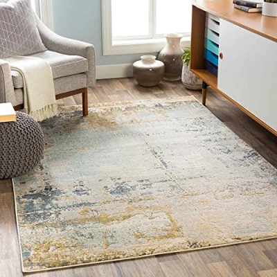 Afbeelding van SURYA Vloerkleed Woonkamer, Slaapkamer Modern Abstract Tapijt BELLATRIX Meerkleurig/Blauw 200x275 cm