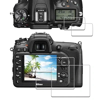 Afbeelding van iDaPro Screen Protector voor Nikon D7100 D7200 + Top Glass [2+2 Pack] Gehard glas Eenvoudige installatie