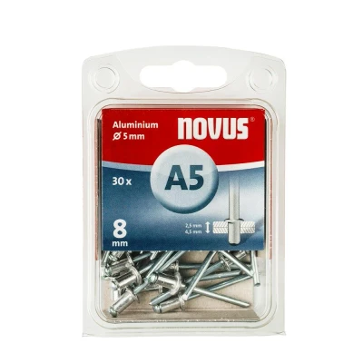 Afbeelding van Novus Blindklinknagel 5x8mm Type A5 aluminium/staal (Per 30 stuks)