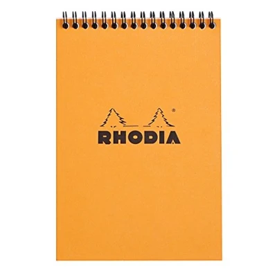 Afbeelding van Rhodia 16500C notitieblok Note Pad (met dubbele spiraal, DIN A5, geruit, 80 g, 14,8 x 21 cm, vellen) 1 stuk, oranje