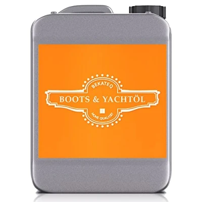 Afbeelding van Jachtolie, bootolie, 5 liter, teakolie, houtbescherming, werkt kleurverdiepend, droogt kleurloos door, natuurlijk, oplosmiddelvrij, uv bestendig, weerbestendige verzorgingsolie BEKATEQ BE 277