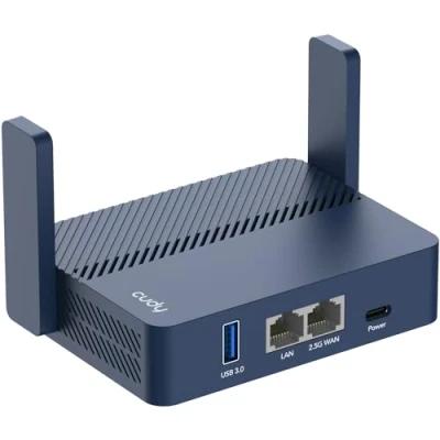 Afbeelding van Cudy AX3000 Pocket Sized Wi Fi 6 Gigabit Travel Router, 2.5Gbps RJ45 Ethernet poort, extender/Repeater voor Hotel &amp; Public Network, WISP, VPN client en server, USB 3.0, TR3000