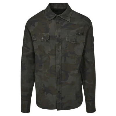 Afbeelding van Brandit SLIM FIT Overhemd, Heren, Maat: Large, Olive